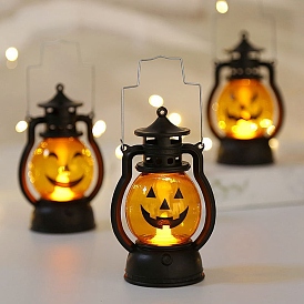 Lámpara de aceite portátil de plástico, linterna de calabaza, para la decoración de la fiesta de halloween
