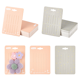 100 Pcs 2 Colors Paper Hair Ties Display Cards, Rectangle, Gray & Light Salmon