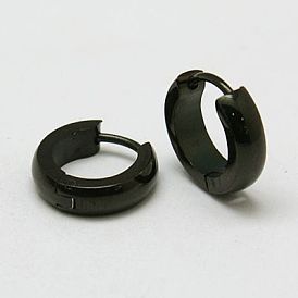 Персонализированные унисекс 304 из нержавеющей стали английском замке Серьги-кольца, гипоаллергенные серьги, толстые серьги-кольца, покрытие черного цвета металла