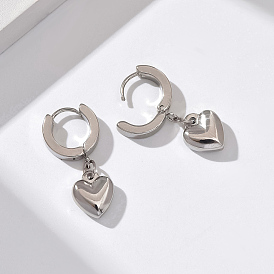 Fashionable Classic Heart-shaped Earrings with High-end Personality and Love Theme