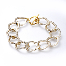Bracelets de chaîne gourmette en aluminium, avec alliage fermoirs toggle