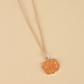 Spooky Smiling Pumpkin Necklace - Unique and Fashionable Halloween Gift