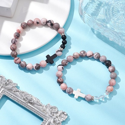 Браслеты из натурального и синтетического бисера, браслеты с подвесками крест для женщин и мужчин