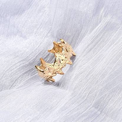 304 открытые манжеты из нержавеющей стали для женщин, морская звезда, ионное покрытие (ip)