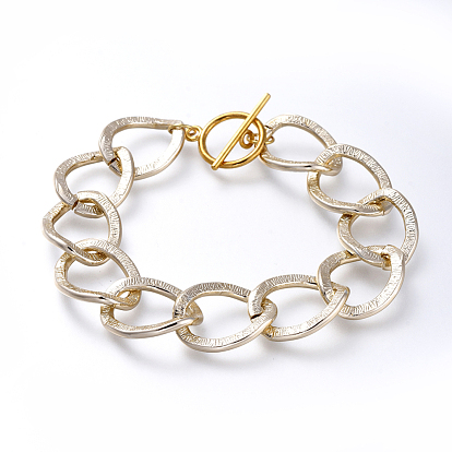 Bracelets de chaîne gourmette en aluminium, avec alliage fermoirs toggle