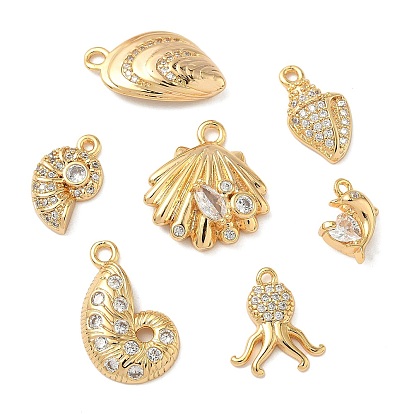 Подвески из прозрачных кубических цирконий с микропаве из океанической латуни, без никеля , реальный 18 k позолоченный