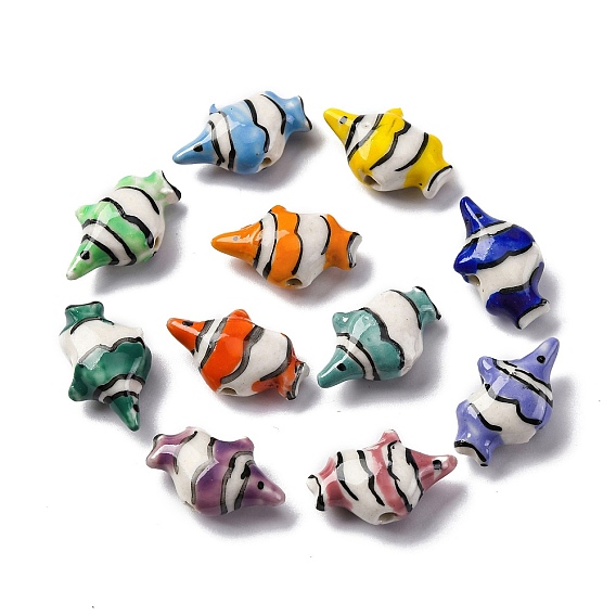 Фарфоровые бусины ручной работы, рыба