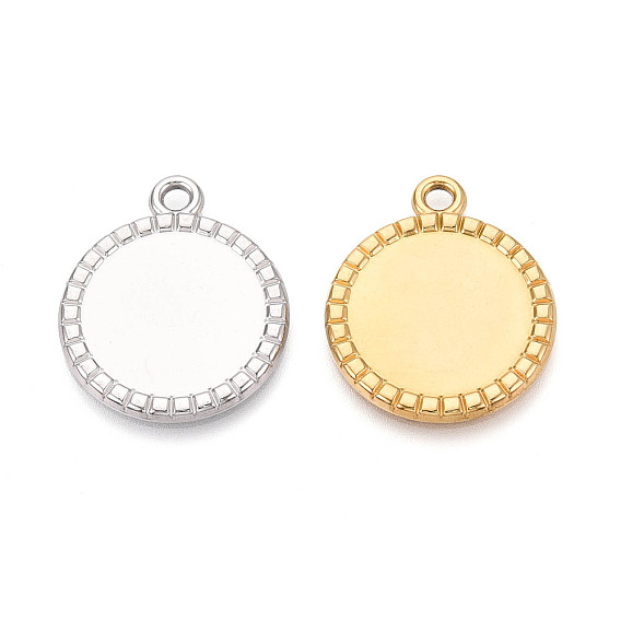 304 Настройки кабошон из нержавеющей стали кулон, плоско-круглые