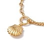Shell Pendant Necklace for Women, 304 Stainless Steel Chain Necklace