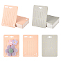 100 Pcs 2 Colors Paper Hair Ties Display Cards, Rectangle, Gray & Light Salmon