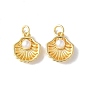 Brass Pendants, Ocean Themes, with ABS Imitation Pearls, Long-Lasting Plated, Cadmium Free & Lead Free, Rack Plating, Real 18K Gold Plated, with Jump Ring