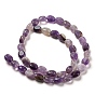 Natural Amethyst Beads Strands, Flat Oval