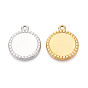 304 Настройки кабошон из нержавеющей стали кулон, плоско-круглые