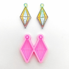Faceted Rhombus Pendant Silicone Molds, Resin Casting Molds, for UV Resin & Epoxy Resin Jewelry Making