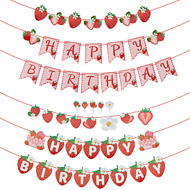 2 сумки 2 стили клубничная бумага подвесная лента, для празднования дня рождения