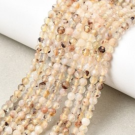 Нагретые нити из натуральных цитриновых бусин, граненые, круглые