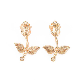 Подвески из латуни, без никеля , роза