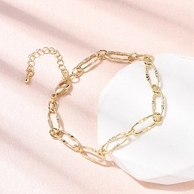 Латунный браслет-цепочка из скрепок для женщин, стойки покрытие, без свинца и без кадмия, долговечный