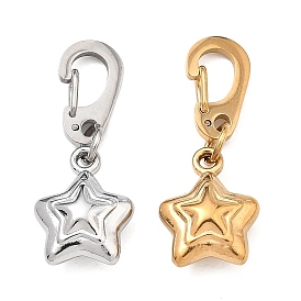 304 Подвеска в виде звезды из нержавеющей стали с застежкой-карабином, ионное покрытие (ip)