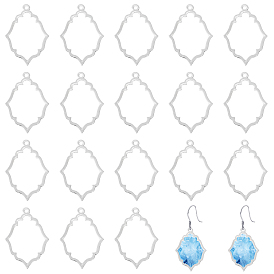 20подвески из легкого сплава с открытой спиной, Цветочные волшебные зеркальные подвески, для diy уф смолы, эпоксидная смола, Прессованные цветочные украшения