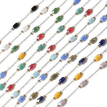 316 хирургические звенья из нержавеющей стали, со стальными и стеклянными бусинами, пайки, реальный 18 k позолоченный