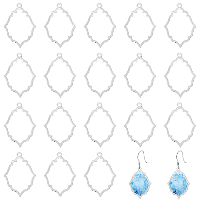 20подвески из легкого сплава с открытой спиной, Цветочные волшебные зеркальные подвески, для diy уф смолы, эпоксидная смола, Прессованные цветочные украшения