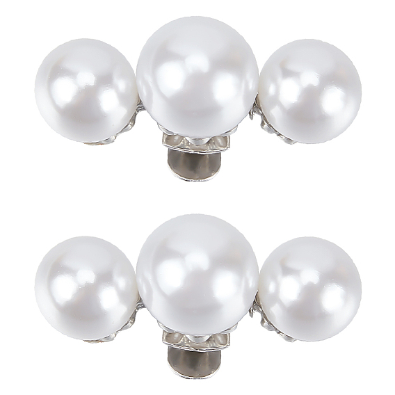 Пластиковое украшение для обуви с имитацией жемчуга, съемные пряжки для обуви, со сплавочной фурнитурой