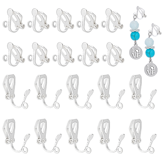 30 Pairs 925 Sterling Silver Clip-on Earring Findings
