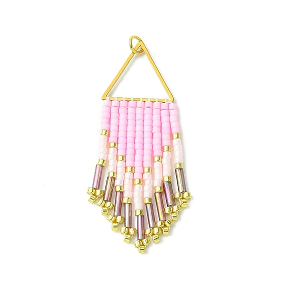 MIYUKI Round Rocailles Seed Beads Beaded Charms, Arrow Tassel Pendants