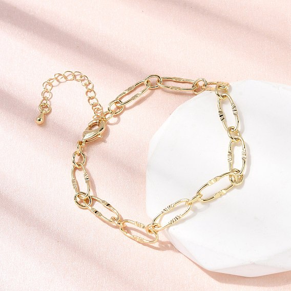 Латунный браслет-цепочка из скрепок для женщин, стойки покрытие, без свинца и без кадмия, долговечный