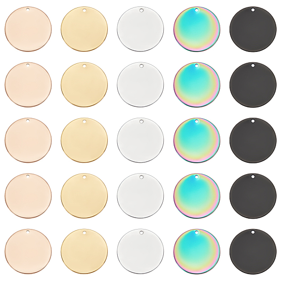 Вакуумное покрытие pvd 304 подвески из нержавеющей стали, штамповка заготовок тегов, плоско-круглые