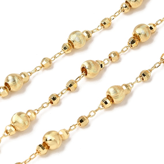 Цепочки из круглых бусин из латуни ручной работы, пайки