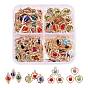 80Pcs 4 Style Rack Plating Eco-Friendly Iron Charms, with Rhinestone, Mix-shaped