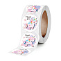6 Styles Thank You Stickers Roll, Round Paper, Adhesive Labels, Decorative Sealing Stickers, for Gifts, Party