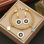 Dazzling Round Pendant Necklace Set with Oil Drop and Sparkling Rhinestones