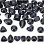 42Pcs 7 Style Natural & Synthetic Gemstone Cabochons, Faceted, Oval & Teardrop & Triangle & Heart & Half Round & Rectangle & Square