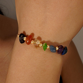 Чакра богемный стиль натуральный смешанный драгоценный камень плетеные браслеты из бисера для женщин и мужчин, с подарочной картой