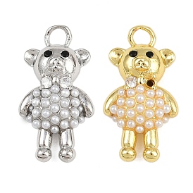 Латунные микро проложить кубического циркония подвески, с искусственным жемчугом, нести прелести, стойки покрытие, долговечный, без кадмия и без свинца