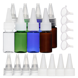 Benecreat 10 Botellas dispensadoras exprimibles de plástico ml con tapa blanca / transparente Botellas de pegamento de plástico para pegamento, pintar, bricolaje artesanal, Arte, liquidos