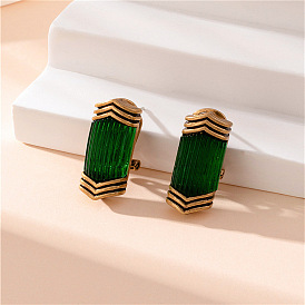 Прямоугольные серьги-гвоздики из сплава акрила