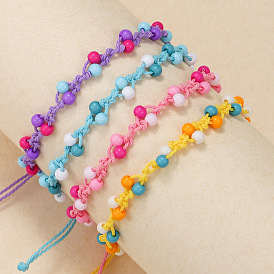 Colorful Acrylic Braided Bracelet - Summer Beach Surfing Handmade Jewelry