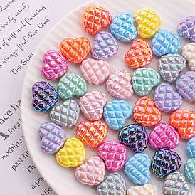 5 акриловые бусины с УФ-покрытием, сердце