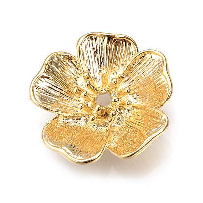 Brass Rhinestone Settings, Flower, Nickel Free, Real 18K Gold Plated
