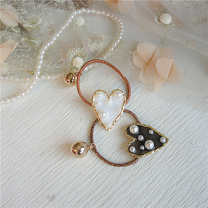 Vintage Gold Pearl Pendant with Five-pointed Star Heart-shaped Pearl Hair Rope