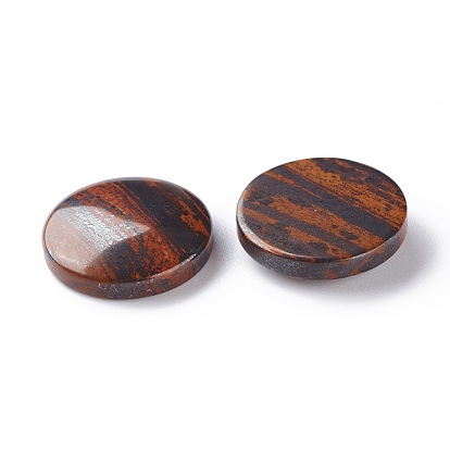 Natural Gemstone Cabochons, Flat Round with Pattern