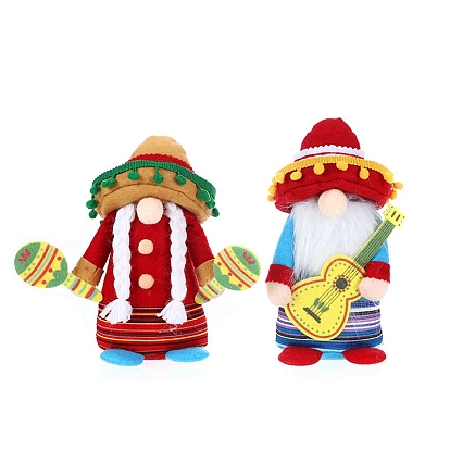 Carnival Party Dwarf Action Figures, Goblin Style Faceless Doll, Mexican Couple Gnomes Plush Decorations