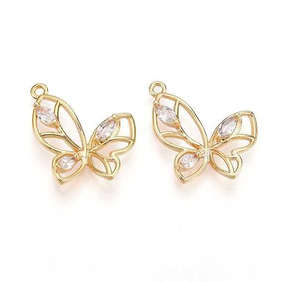 Латунные микро проложить кубического циркония подвески, бабочки прелести