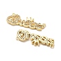 Brass Micro Pave Cubic Zirconia Pendants, Long-Lasting Plated, Queen