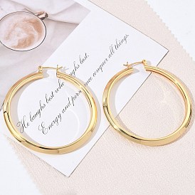 Brass Big Hoop Earrings for Women