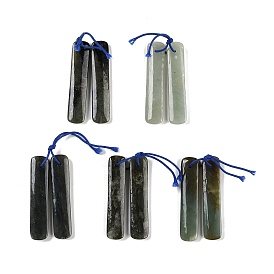 Natural  Nephrite Jade/Hetian Jade Pendants, Rectangle Charms